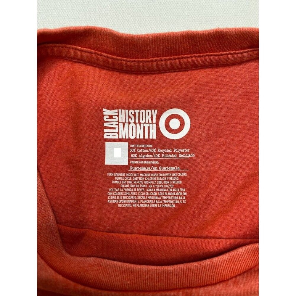 Black History Month Shirt Top Men's‎ XXL 2XL Orange Red Show Up Graphic Crew NEW - Picture 6 of 8